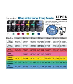 Tepra SS18KW (Chữ Đen Nền Trắng, Khổ 18mm, Siêu Dính) | ⓿❽❻❽❺⓿❺⓿❺❻ | metaking.vn