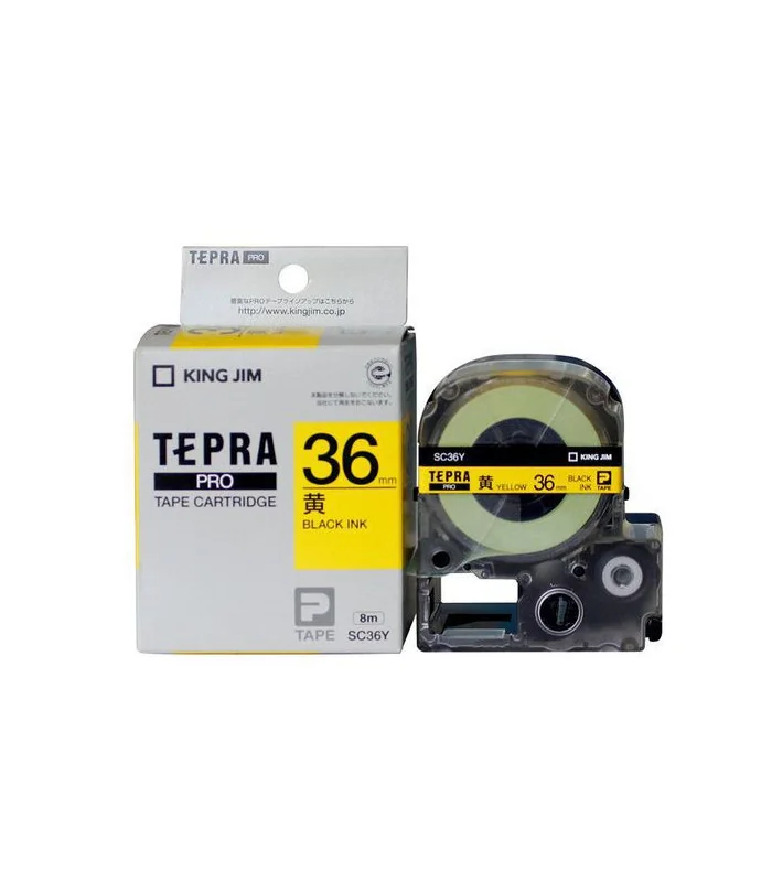Tepra SC36Y (Chữ Đen Nền Vàng, Khổ 36mm) | ⓿ | METAKING