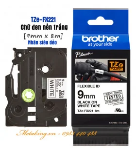 Brother TZe-324, Khổ 9mm, Dài 8m, Gold On Black, Chống Thấm Nước | ⓿❾❼❼❹❼❽❹❻❻ | METAKING