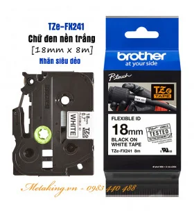 Brother TZe-441, Khổ 18mm, Dài 8m, Black On Red, Chống Thấm Nước | ⓿❾❼❼❹❼❽❹❻❻ | METAKING