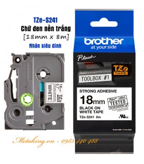 Brother TZe-441, Khổ 18mm, Dài 8m, Black On Red, Chống Thấm Nước | ⓿❾❼❼❹❼❽❹❻❻ | METAKING