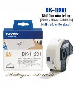 Brother DK-11201, 29mm X 90mm X 400 Nhãn, Nhãn Bế, Giấy Decal | ⓿❽❻❽❺⓿❺⓿❺❻ | metaking.vn