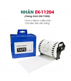 Nhãn film nhựa màu trắng EK-22212 (DK-22212), chống nước, 62mm x 15m (liên tục), tương thích DK-22212 | ⓿❾❼❼❹❼❽❹❻❻ | METAKING