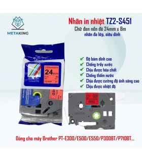 Nhãn In TZ2-S531 (TZe-S531, HZe-S531), 12mm x 8m, Chữ đen trên nền xanh dương | ⓿❾❼❼❹❼❽❹❻❻ | METAKING