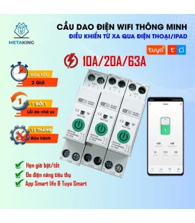 Cầu Dao Điện Thông Minh TUYA 20A 1P, đo điện năng tiêu thụ, điều khiển từ xa