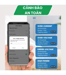 Cầu Dao Điện Thông Minh TUYA 20A 1P, đo điện năng tiêu thụ, điều khiển từ xa