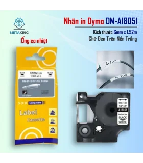 Dymo DM-A45017, [12mm x 7m], Chữ đen nền đỏ | ⓿❾❼❼❹❼❽❹❻❻ | METAKING