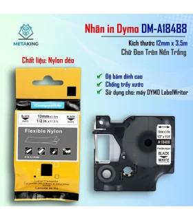 Dymo DM-A45017, [12mm x 7m], Chữ đen nền đỏ | ⓿❾❼❼❹❼❽❹❻❻ | METAKING
