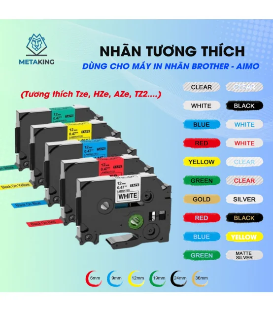 Nhãn In AZe-241 [18mm X 8m, Chữ đen trên nền trắng] | ⓿❾❼❼❹❼❽❹❻❻ | METAKING