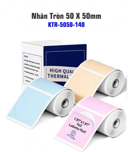Nhãn Tròn 50 X 50mm, Màu Vàng, KTR-5050-140YL | ⓿❾❼❼❹❼❽❹❻❻ | METAKING