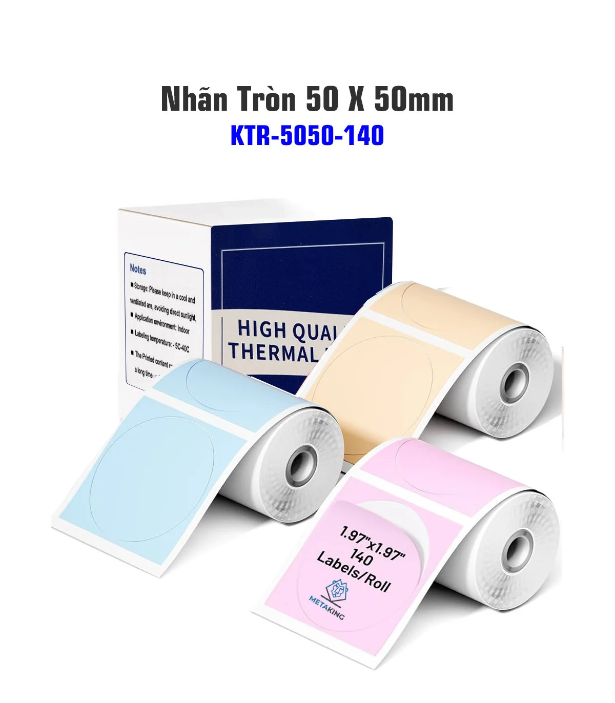Nhãn Tròn 50 X 50mm, Màu Vàng, KTR-5050-140YL | ⓿❾❼❼❹❼❽❹❻❻ | METAKING