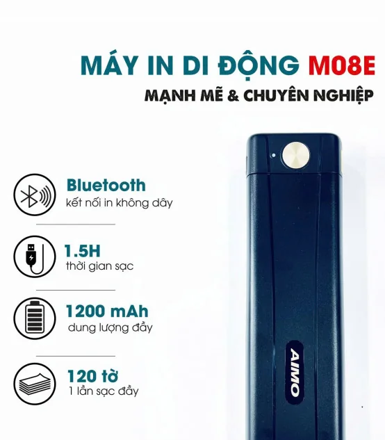 Máy In A4 Di Động M08E (A4, Giấy Nhiệt, Không Mực, Bluetooth/USB-C) | ⓿❾❼❼❹❼❽❹❻❻ | METAKING