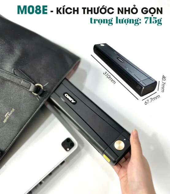 Máy In A4 Di Động M08E (A4, Giấy Nhiệt, Không Mực, Bluetooth/USB-C) | ⓿❾❼❼❹❼❽❹❻❻ | METAKING