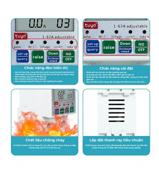 Công Tơ Điện Tuya Zigbee, Đồng Hồ Đo Điện 63A, Điều Khiển Từ Xa, Chống Rò Rỉ Điện | ⓿❾❼❼❹❼❽❹❻❻ | METAKING