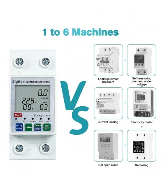 Công Tơ Điện Tuya Zigbee, Đồng Hồ Đo Điện 63A, Điều Khiển Từ Xa, Chống Rò Rỉ Điện | ⓿❾❼❼❹❼❽❹❻❻ | METAKING
