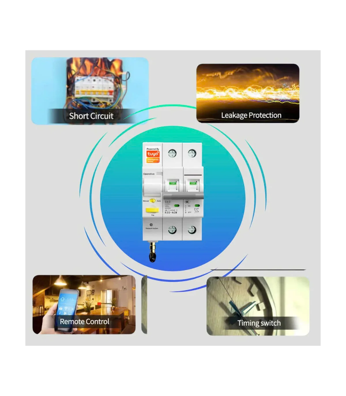 Aptomat Wifi, Cầu Dao Tổng Điều Khiển Qua Wifi, RS485 Tuya 80A, Đo Điện Năng, BH 12 tháng | ⓿❾❼❼❹❼❽❹❻❻ | METAKING