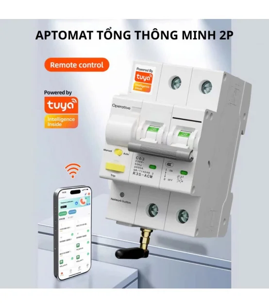 Aptomat Wifi, Cầu Dao Tổng Điều Khiển Qua Wifi, RS485 Tuya 80A, Đo Điện Năng, BH 12 tháng | ⓿❾❼❼❹❼❽❹❻❻ | METAKING