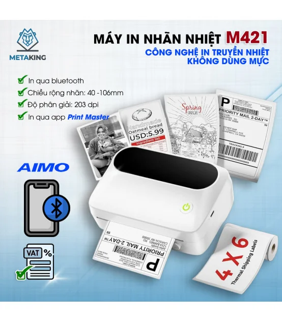 Máy In Nhãn Di Động Aimo M421 | ⓿❾❼❼❹❼❽❹❻❻ | METAKING