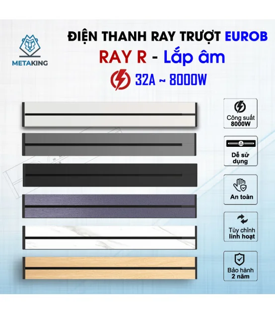 Thanh ray điện Eurob Slim-R | Lắp Âm I BH 2 Năm | ⓿❾❼❼❹❼❽❹❻❻ | METAKING