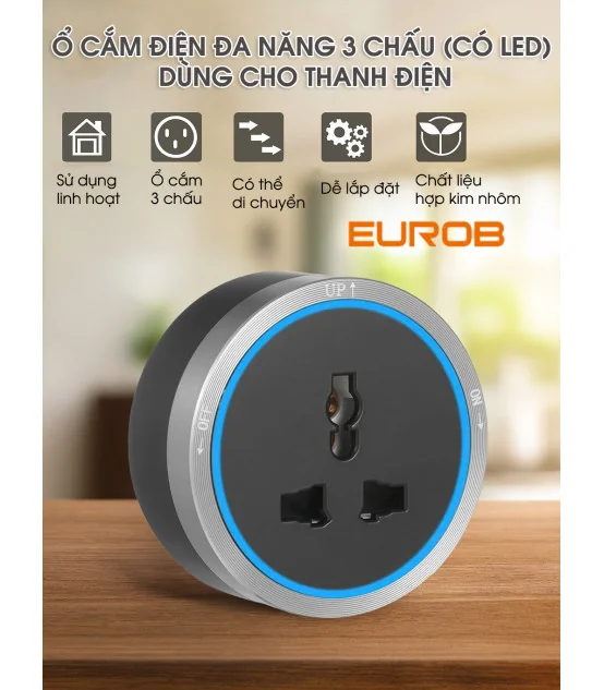 Ổ Cắm Đơn Eurob A0 Universal (Vỏ nhôm, Bạc) I BH 2 Năm | ⓿❾❼❼❹❼❽❹❻❻ | METAKING