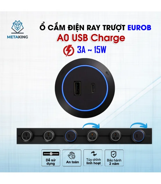 Ổ sạc A1 USB Charger A+C (Nhựa PC, Đen) I BH 2 Năm | ⓿❾❼❼❹❼❽❹❻❻ | METAKING