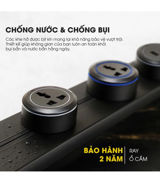 Thanh ray điện Eurob Slim-S + (USB-C & Đèn LED)| Lắp Nổi I BH 2 Năm | ⓿❾❼❼❹❼❽❹❻❻ | METAKING
