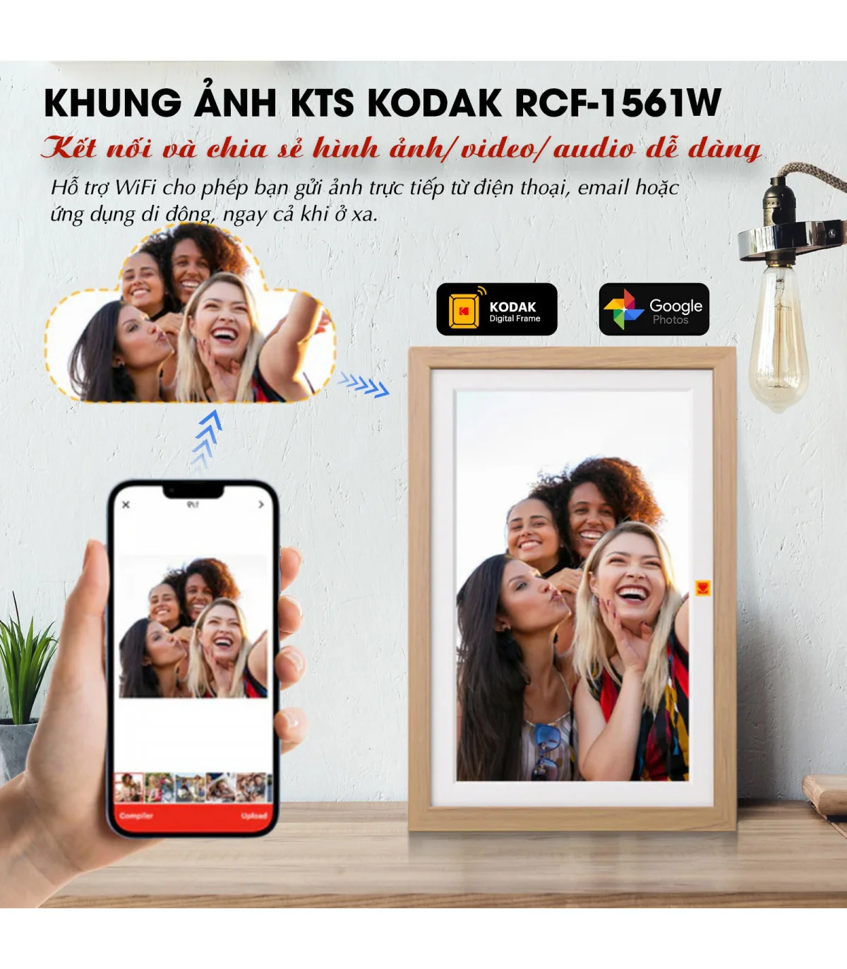 KODAK RCF-1561W Khung Ảnh Kỹ Thuật Số Thông Minh 15.6 inch – Người bạn đồng hành lưu giữ kỷ niệm | ⓿❾❼❼❹❼❽❹❻❻ | METAKING