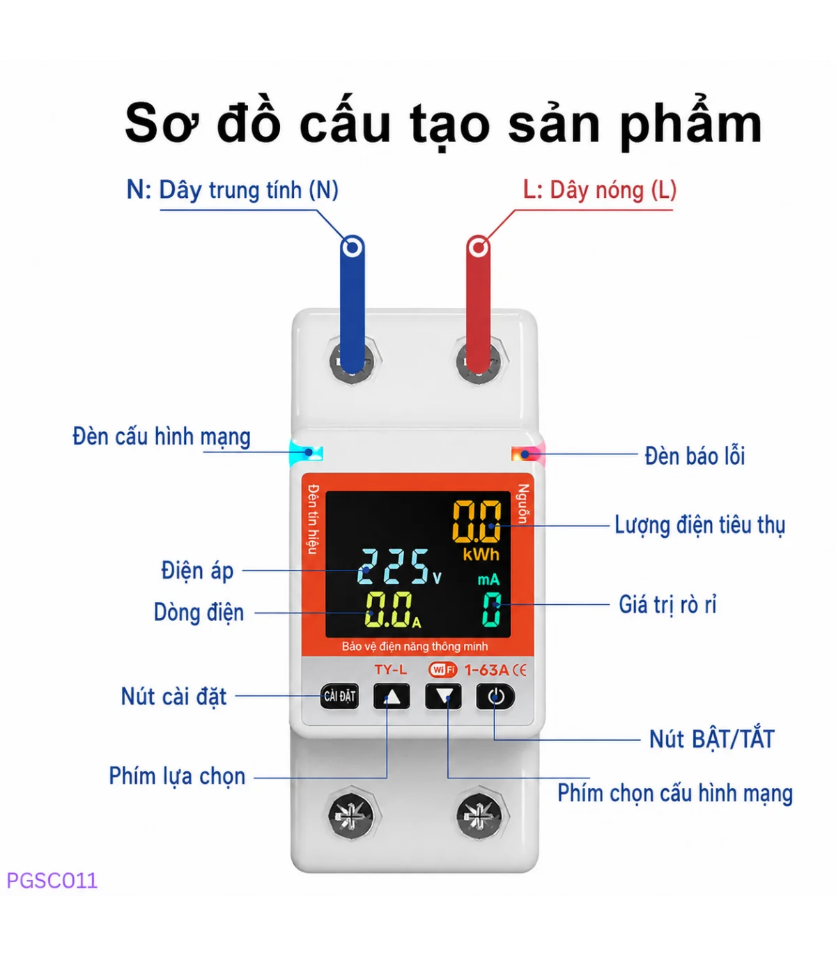 Công Tơ Điện Tử Thông Minh Wifi [ TUYA ], Chóng Rò Rỉ Điện, Đồng Hồ Đo Điện 63A, Điều Khiển Từ Xa | ⓿❾❼❼❹❼❽❹❻❻ | METAKING