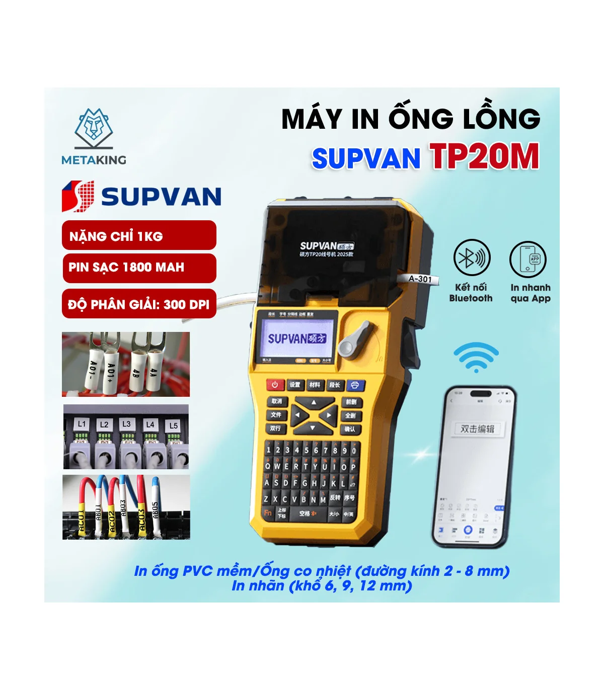 Máy In Ống Lồng Cầm Tay Supvan TP20M | ⓿❾❼❼❹❼❽❹❻❻ | METAKING