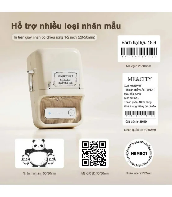 Máy in nhãn nhiệt Bluetooth NIIMBOT B21, lý tưởng cho gia đình, văn phòng và doanh nghiệp. | ⓿❾❼❼❹❼❽❹❻❻ | METAKING