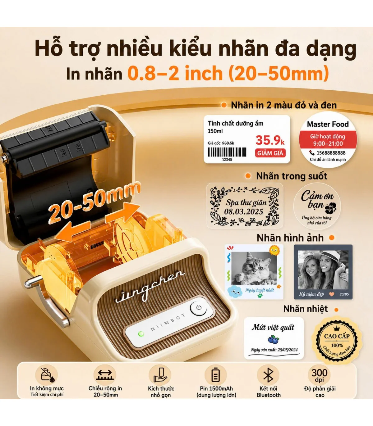 Máy in nhãn Niimbot B21 Pro – 300 Dpi | ⓿❾❼❼❹❼❽❹❻❻ | METAKING