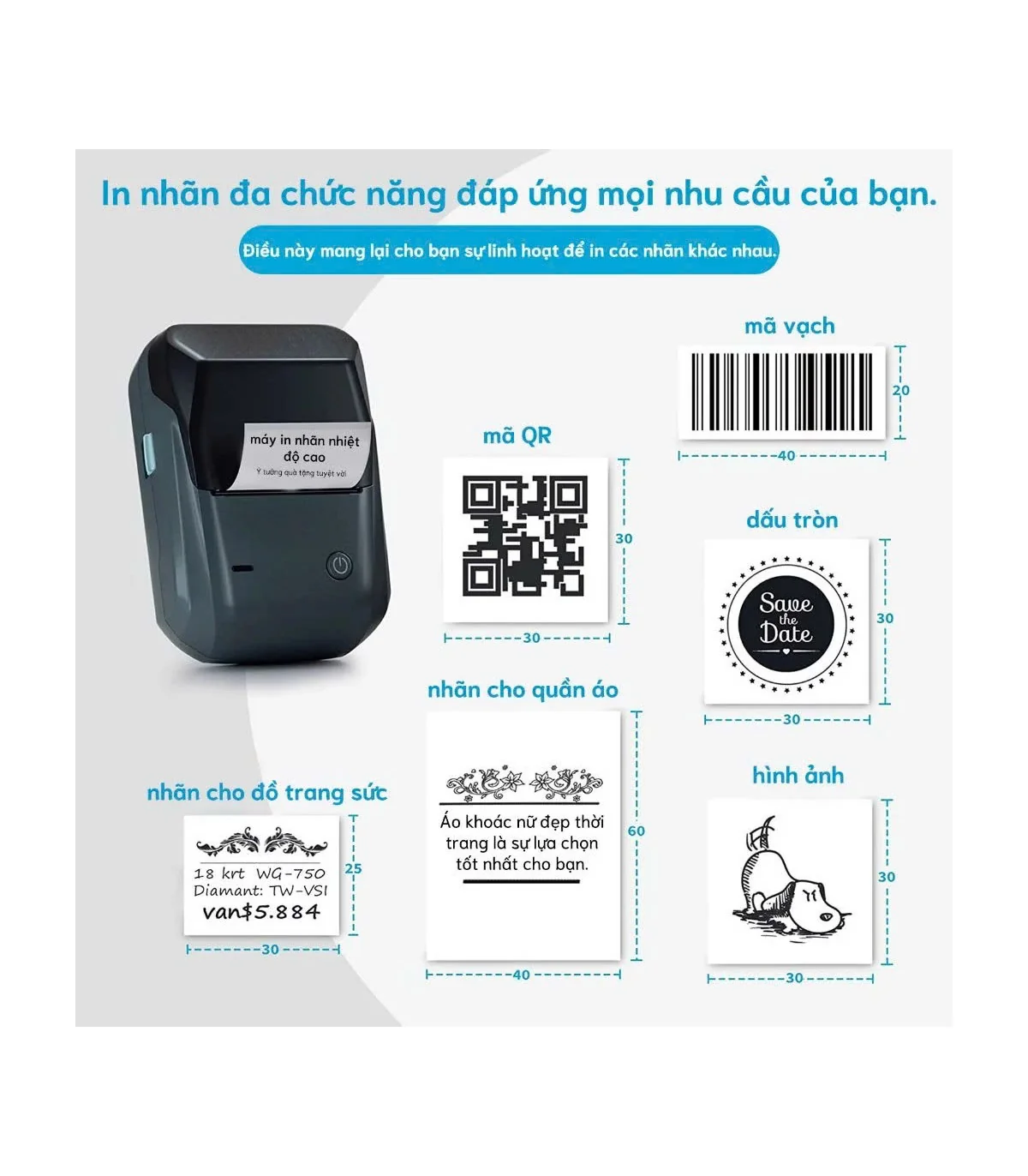 Máy in nhãn nhiệt Bluetooth NIIMBOT B1 | ⓿❾❼❼❹❼❽❹❻❻ | METAKING