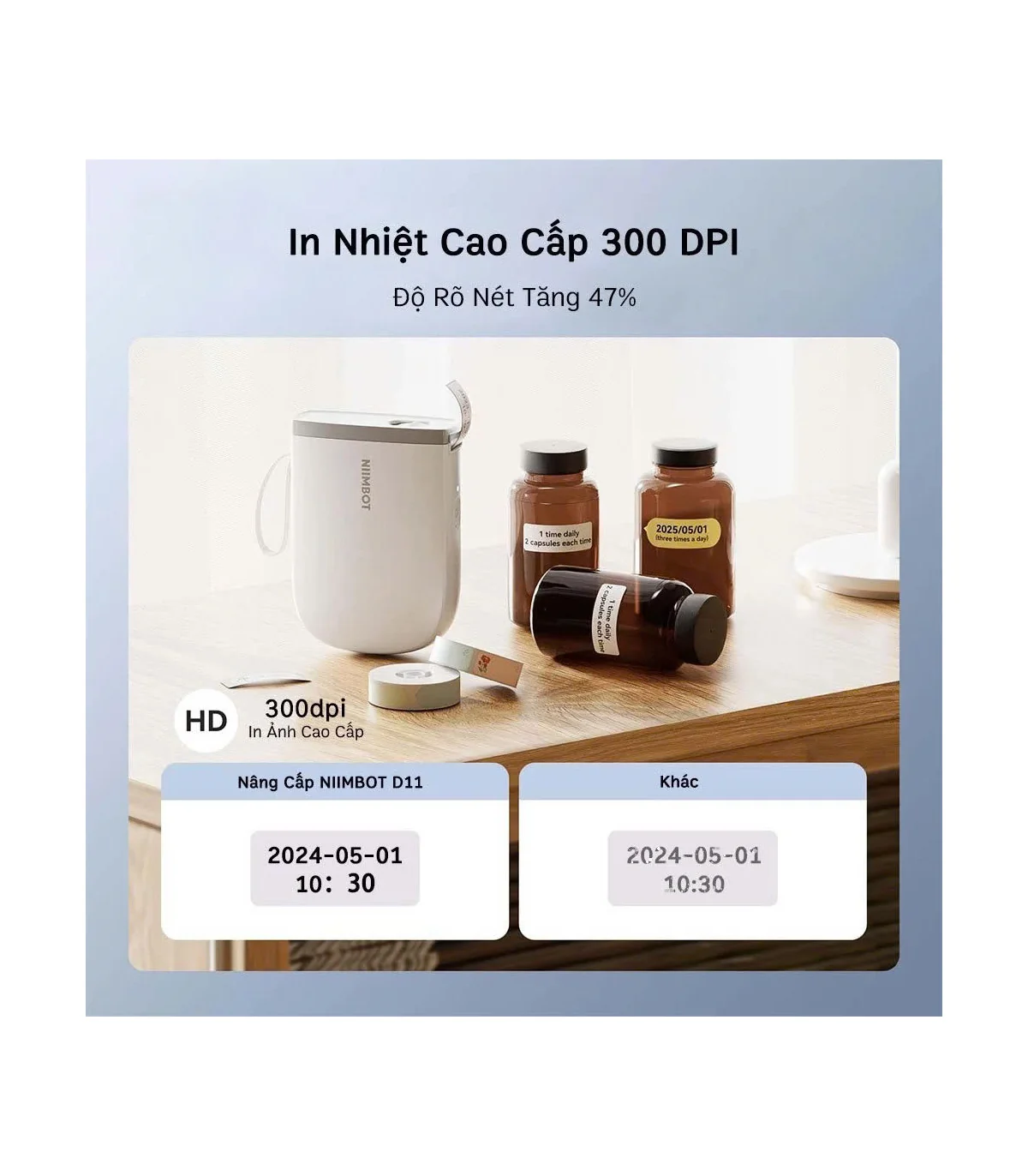 Máy in nhãn nhiệt Bluetooth NIIMBOT D11_H | ⓿❾❼❼❹❼❽❹❻❻ | METAKING