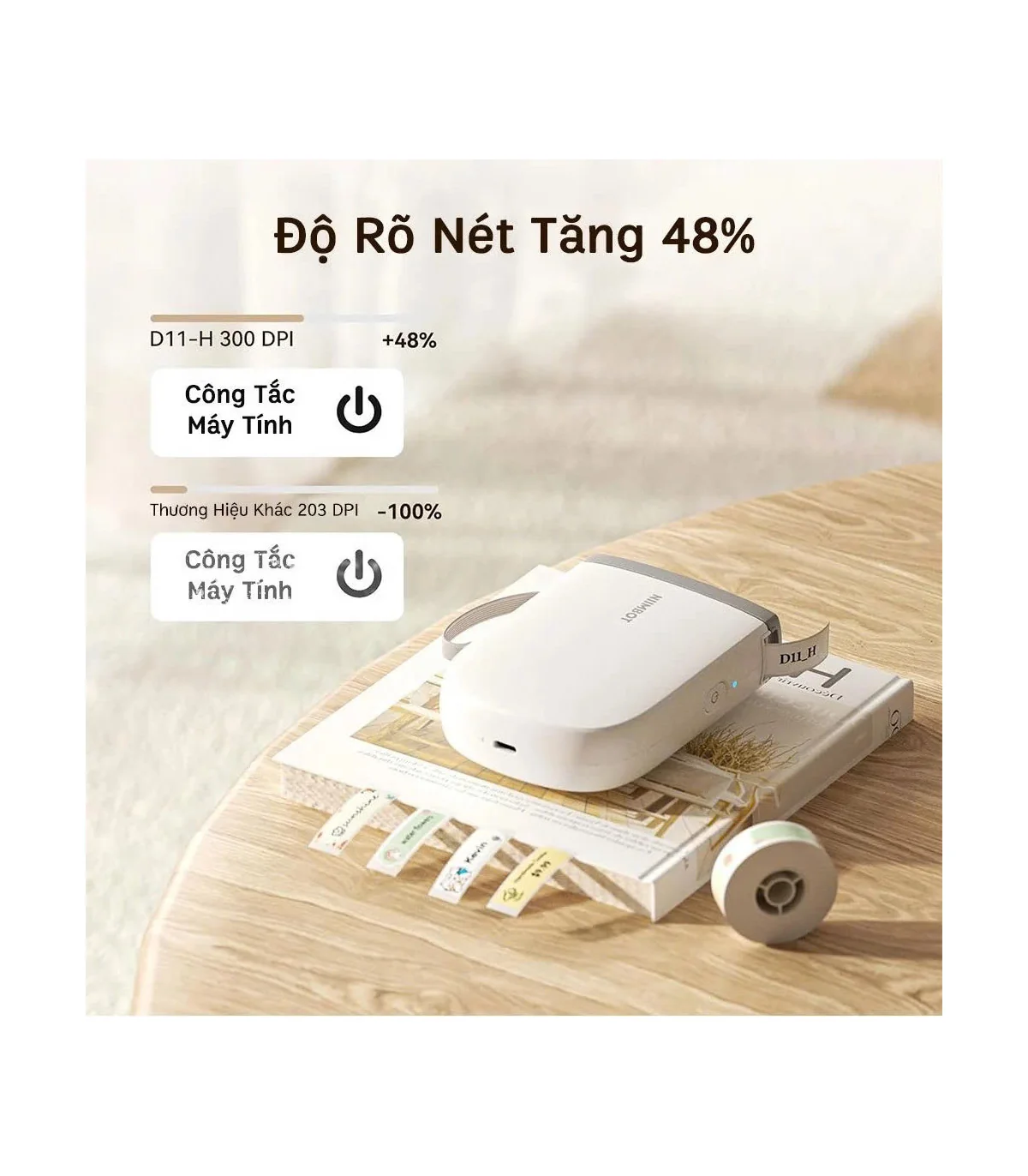 Máy in nhãn nhiệt Bluetooth NIIMBOT D11_H | ⓿❾❼❼❹❼❽❹❻❻ | METAKING