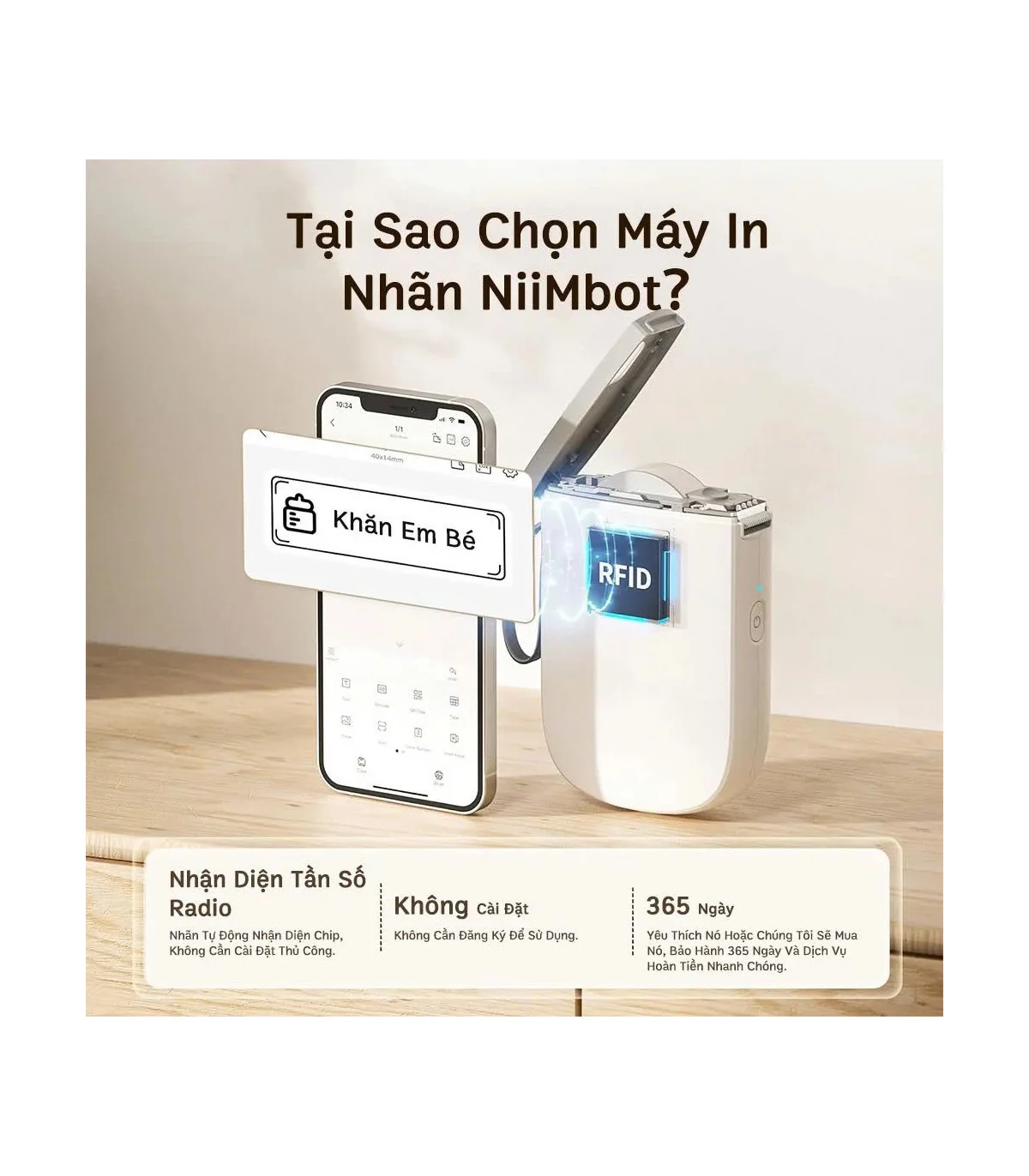 NIIMBOT D11_H - Máy in nhãn nhiệt Bluetooth | ⓿❾❼❼❹❼❽❹❻❻ | METAKING