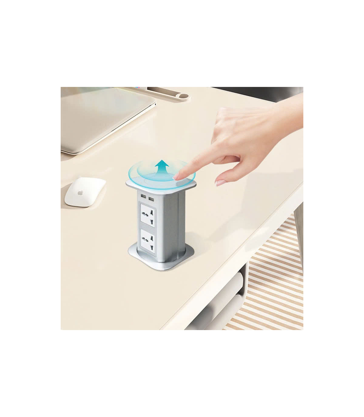 MK102ES Ổ Cắm Điện Âm Bàn Tích Hợp Sạc Không Dây 15W  - 04 Cổng Cắm - 02 USB A/C | ⓿❾❼❼❹❼❽❹❻❻ | METAKING