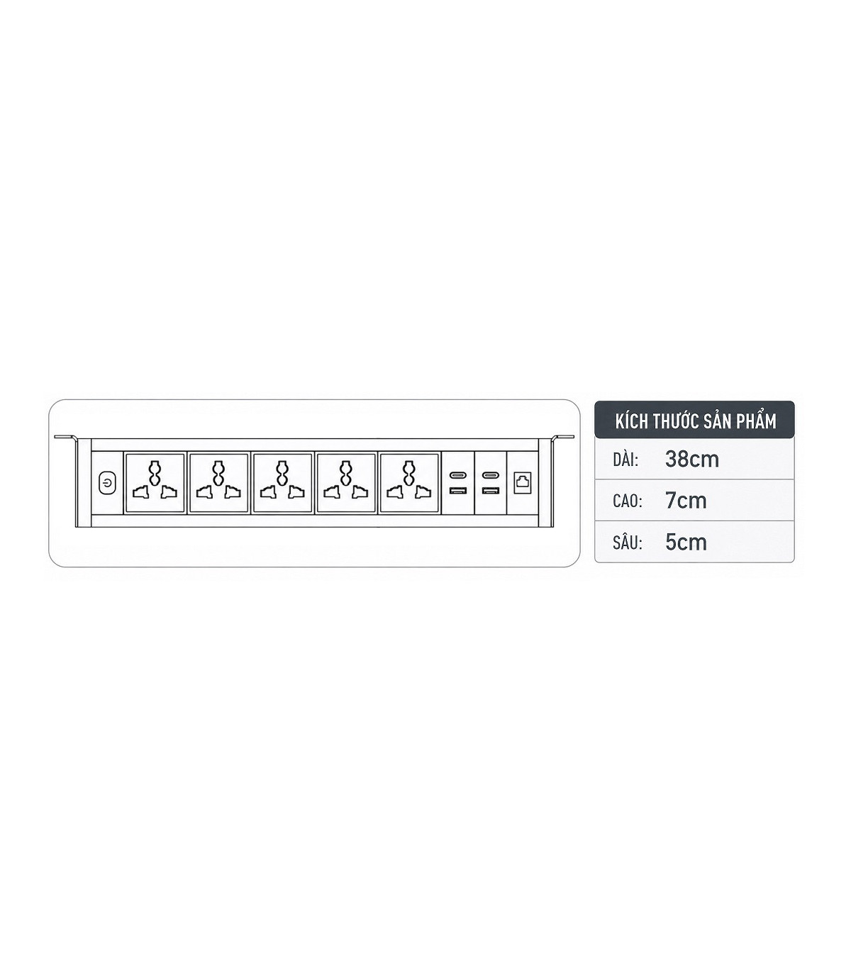 Ổ cắm điện lắp dưới bàn (hoặc trên tường) cao cấp Meta MK102UB | ⓿❾❼❼❹❼❽❹❻❻ | METAKING