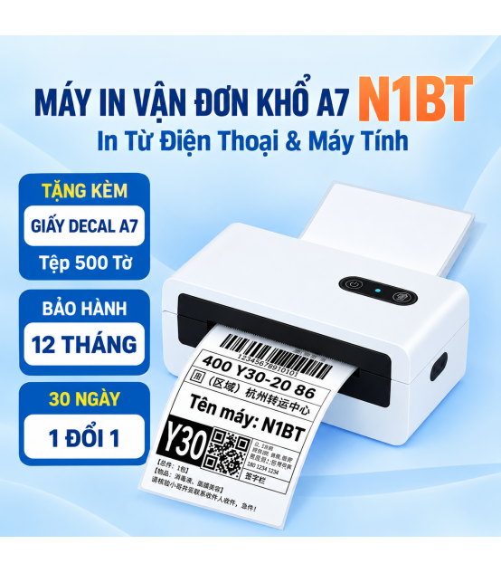 Máy In Đơn Hàng HPRT N1BT Khổ A7 In Nhiệt Bluetooth | ⓿❾❼❼❹❼❽❹❻❻ | METAKING