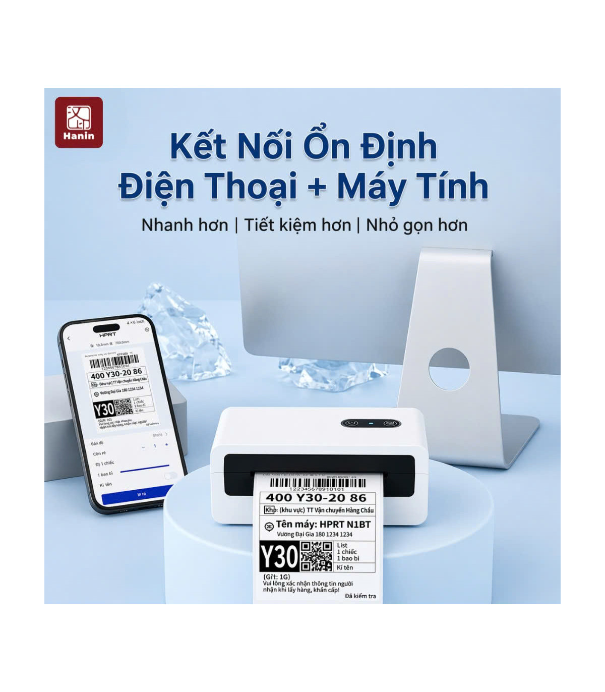 Máy In Đơn Hàng HPRT N1BT Khổ A7 In Nhiệt Bluetooth | ⓿❾❼❼❹❼❽❹❻❻ | METAKING