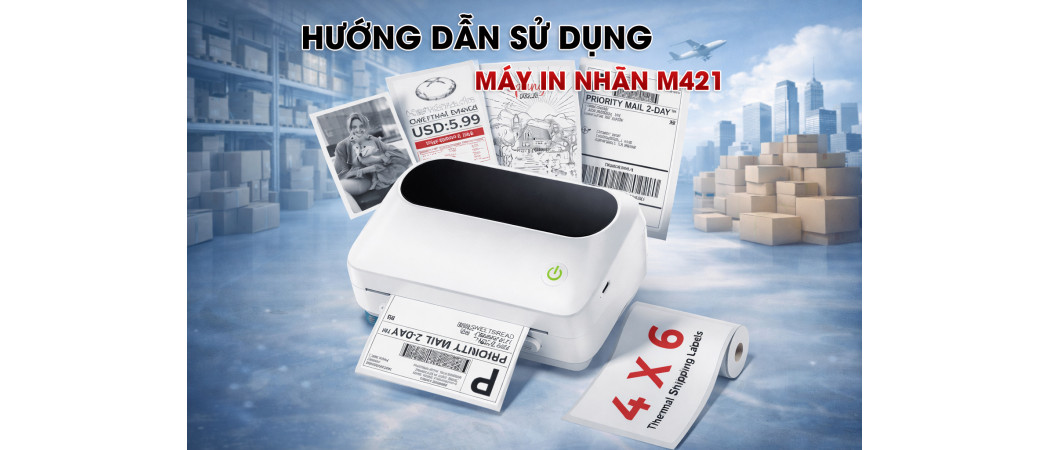 Hướng dẫn sử dụng Máy in nhãn nhiệt Bluetooth AIMO M421